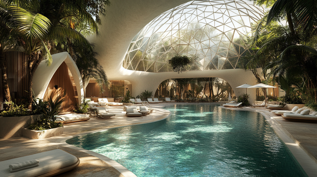 swimming pool geodesic dome designs