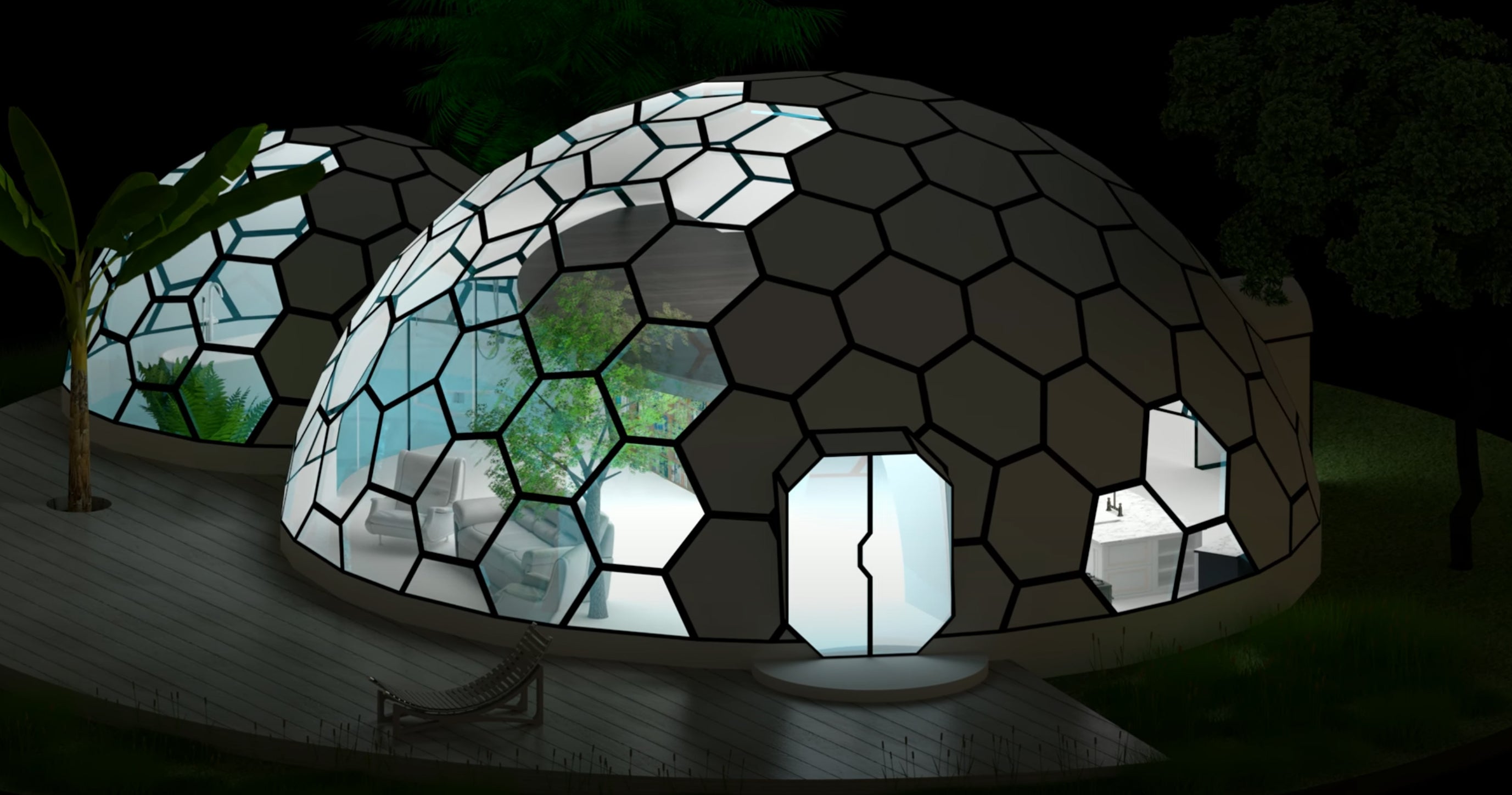 Geodesic Glass Dome, Glass Geodesic Dome House