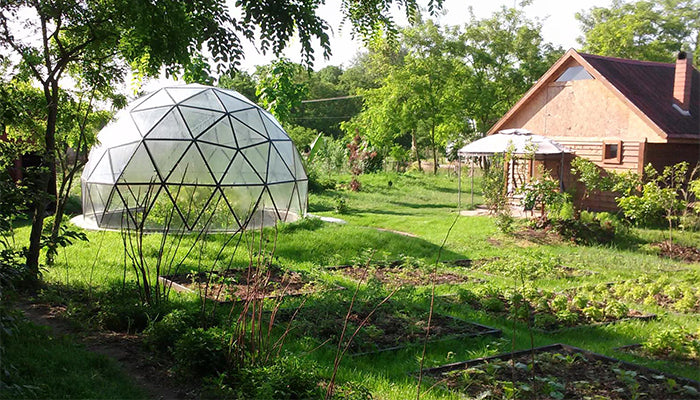 glass geodesic dome greenhouse